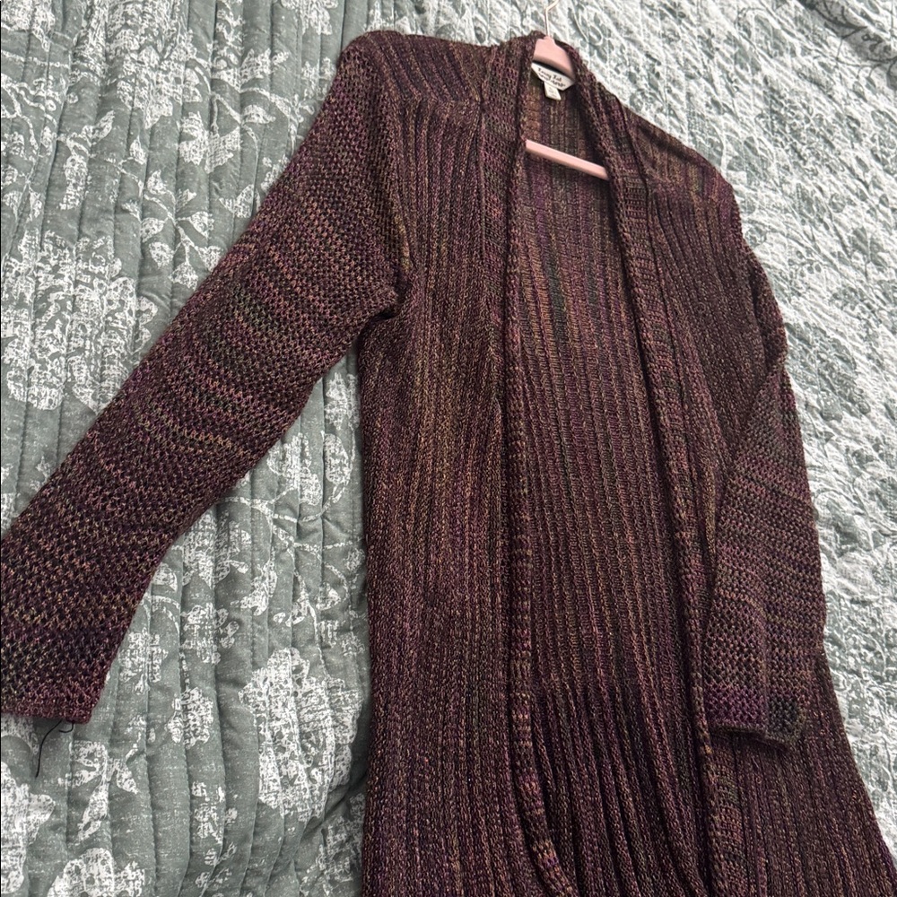 Krazy Kat Multicolor Ribbed Sparkle Cardigan - Picture 3 of 5